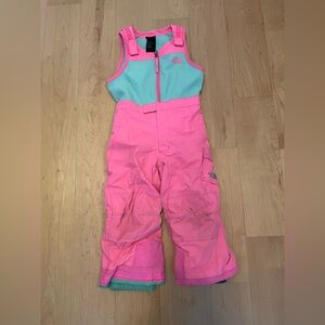 The North Face Kids Snow Pants in Pink and Mint